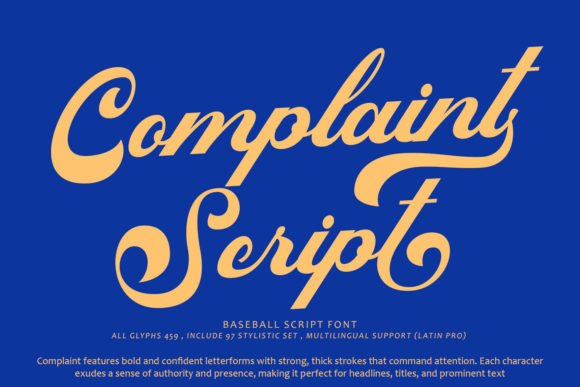 Complaint Font: Bold Script for Handmade Labels & Cards